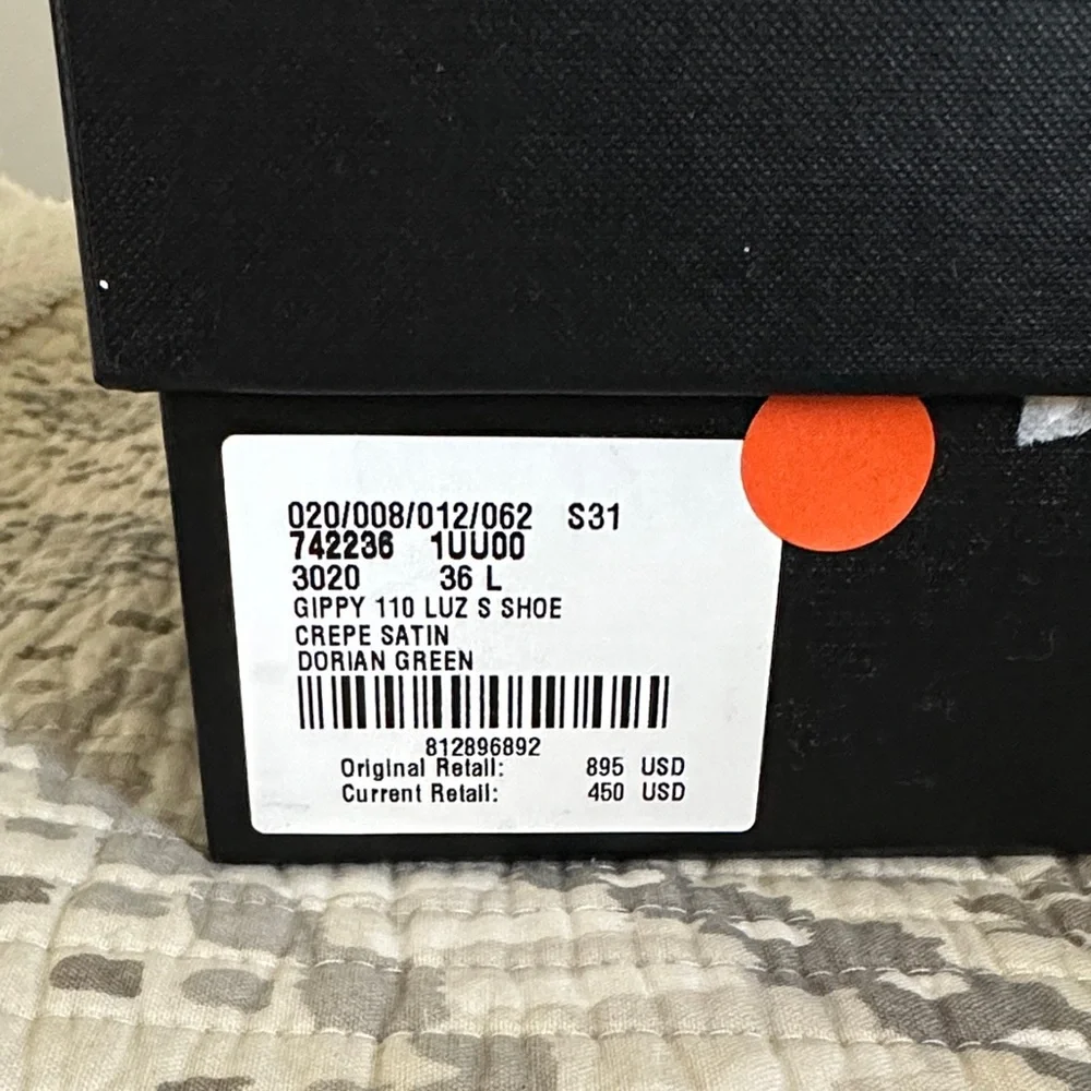 Crepe Satin Clara 110 Ankle Strap Sandals 36 Dorian Green - Picture 4 of 5